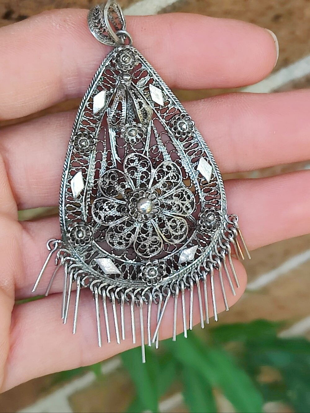 Huge Vintage Sterling Silver Pendant - Picture 3 of 5